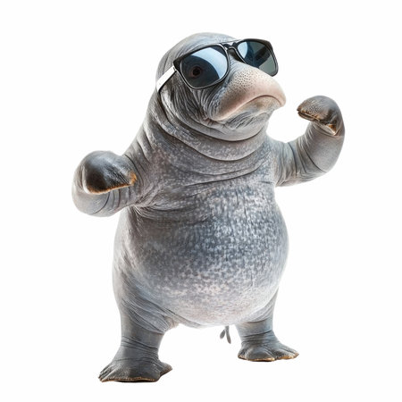 3D digital render of a cute little animal isolated on white backgroundの写真素材