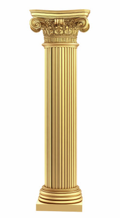 Antique column isolated on a white background. 3d render.の写真素材