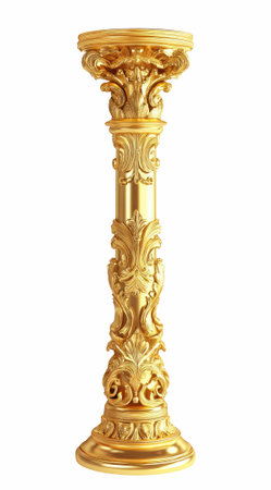 Vintage decorative column isolated on white background. 3d render.の写真素材