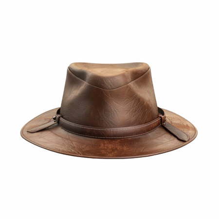 Brown cowboy hat isolated on white background with clipping path. 3d illustrationの写真素材