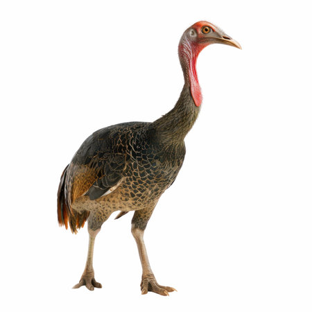 Wild turkey isolated on a white background. Clipping path included.の写真素材