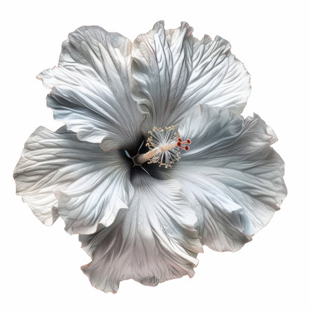 White hibiscus flower isolated on white background. Clipping Pathの写真素材