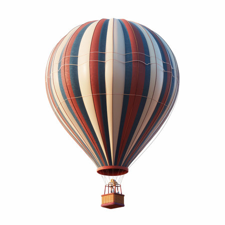 Hot air balloon isolated on white background. 3d rendering. Illustration.の写真素材