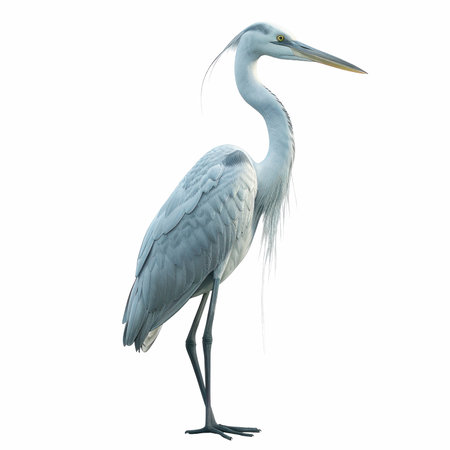 3D digital render of a great egret isolated on white backgroundの写真素材