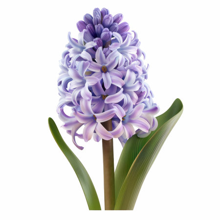 Blue hyacinth flower isolated on white background with clipping path.の写真素材
