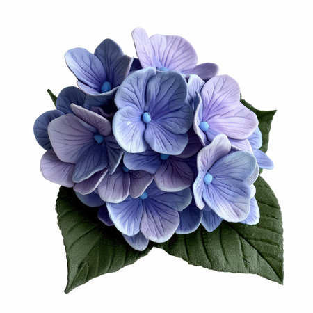 blue hydrangea flower isolated on white background with clipping pathの写真素材