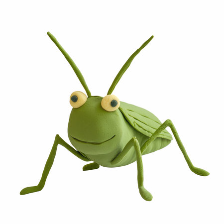 3d rendering of a grasshopper toy isolated on white backgroundの写真素材