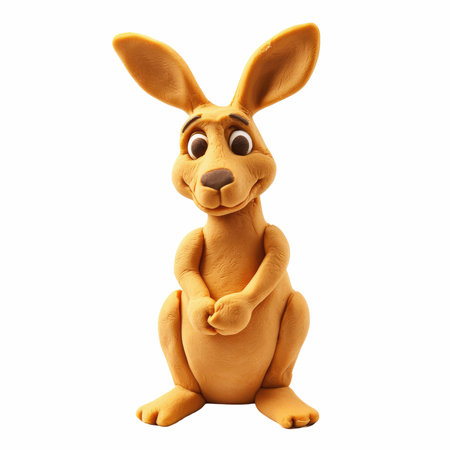 3d rendering of a cute bunny isolated on white backgroundの写真素材