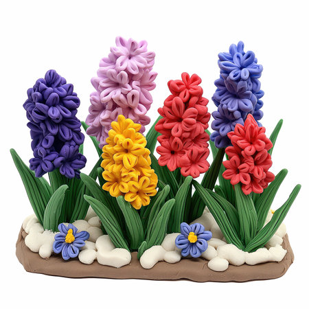 colorful hyacinths isolated on white background.の写真素材
