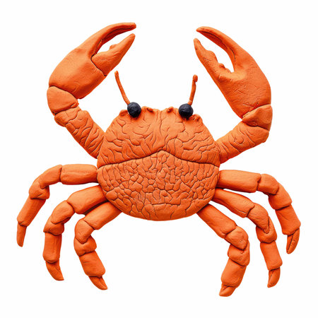 Orange crab isolated on white background. Clipping path included. 3D illustration.の写真素材
