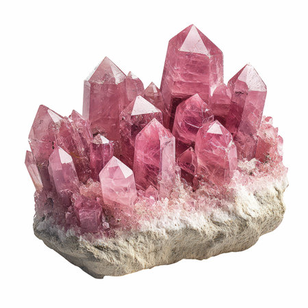 amethyst on the white background with clipping path. 3d illustration