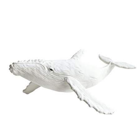White whale isolated on white background. 3d rendering. Front view.の写真素材