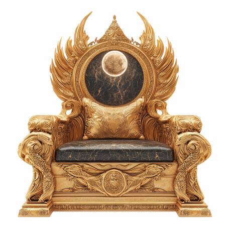 Thai royal armchair isolated on white background. 3d renderingの写真素材