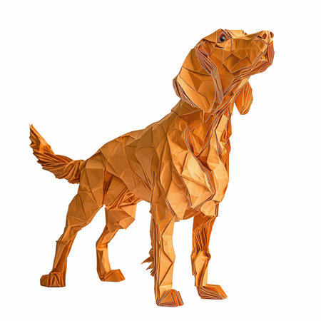 Origami dog isolated on white background. Vector illustration. Eps 10.の写真素材