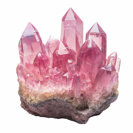 amethyst isolated on white background with clipping path and full depth of field