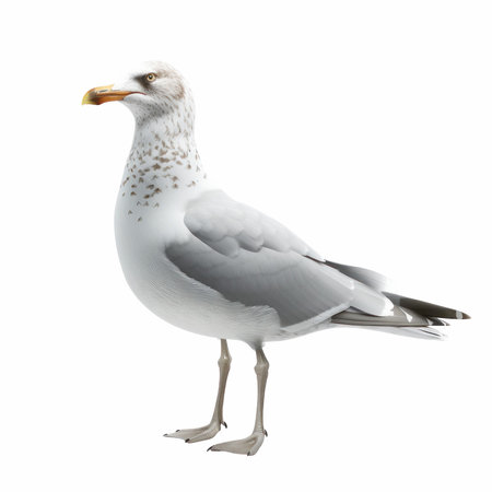 Seagull isolated on a white background. Clipping path included.の写真素材