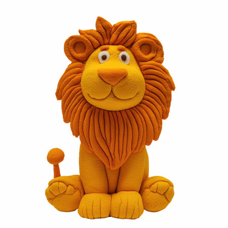 lion toy isolated on a white background. 3d rendering.の写真素材