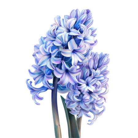 Blue hyacinth flowers isolated on white background. Vector illustration.の写真素材