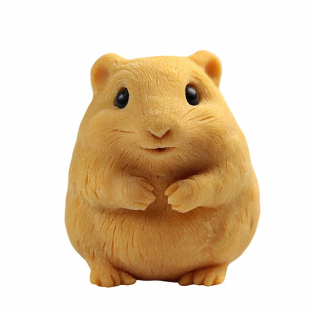 Toy hamster isolated on white background. Clipping path included.の写真素材