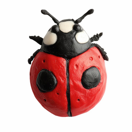 ladybug toy isolated on white background.の写真素材