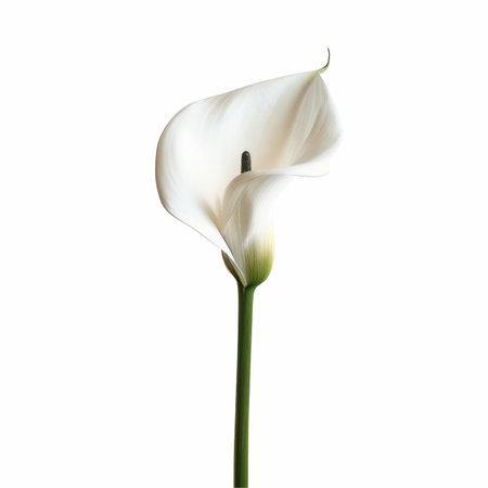 White calla lily flower isolated on white background with clipping pathの写真素材