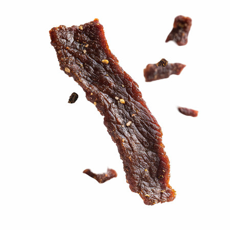 Smoked pork ribs on a white background. Top view.の写真素材