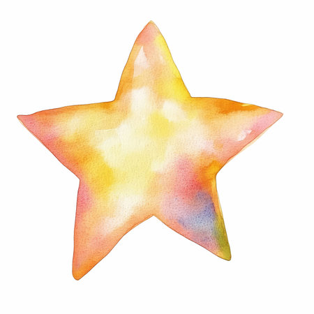 Watercolor star on a white background. Watercolor illustration for your design.の写真素材