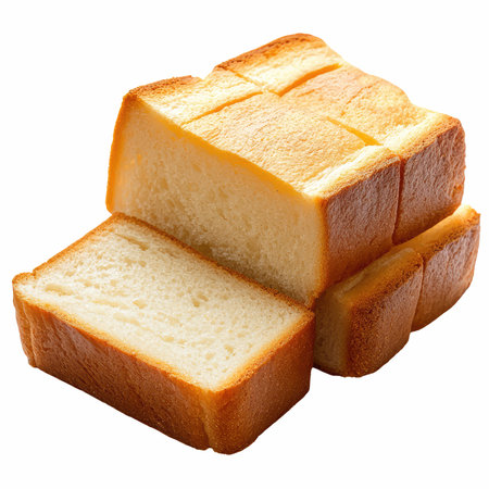 slices of bread isolated on white background. Clipping Path