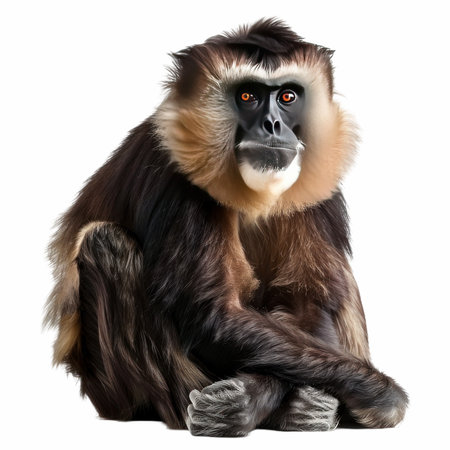 3D digital render of a gibbon ape isolated on white background