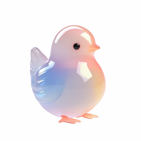 cute little bird isolated on a white background. 3d renderの写真素材