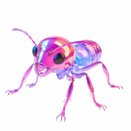3D rendering of a pink ant isolated on white background with clipping pathの写真素材