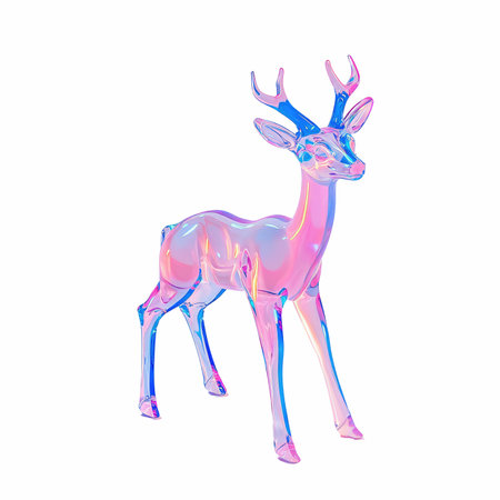 Deer isolated on a white background. 3d rendering, 3d illustration.の写真素材