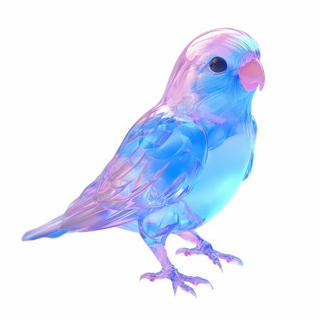 3D digital render of a blue parrot isolated on white backgroundの写真素材