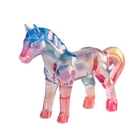Horse toy isolated on white background. 3d rendering, 3d illustration.の写真素材