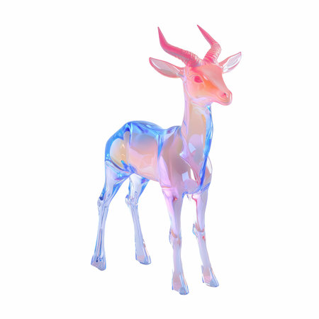 Deer isolated on white background. 3d rendering, 3d illustration.の写真素材