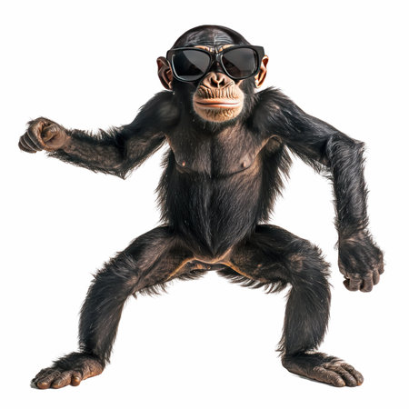 3D digital render of a chimpanzee monkey isolated on white background