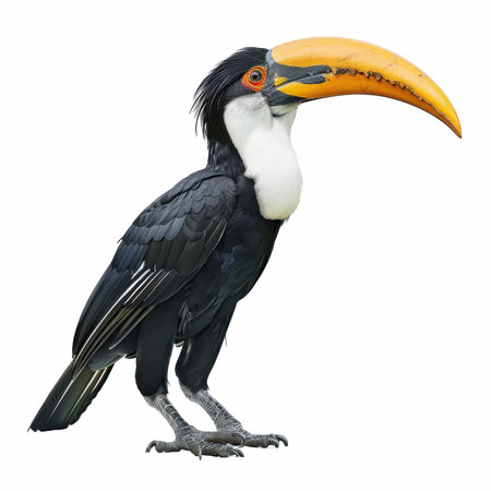 Hornbill isolated on a white background. 3D illustration.の写真素材
