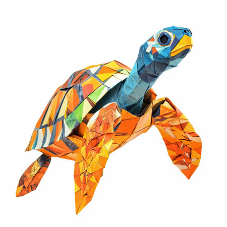 turtle isolated on a white background. 3d rendering, illustration.の写真素材