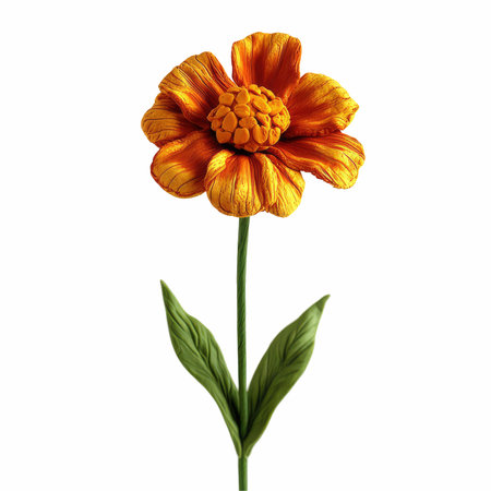 Orange flower isolated on white background with clipping path and full depth of fieldの写真素材