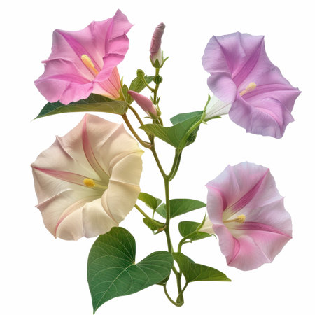 Flower of bindweed, ipomoea, isolated on white background