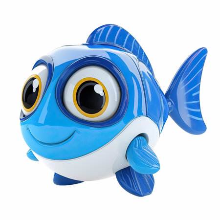 Cartoon fish isolated on white background. 3d render illustration.の写真素材
