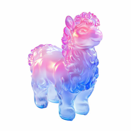 3d rendering of a unicorn in blue and pink isolated on white backgroundの写真素材