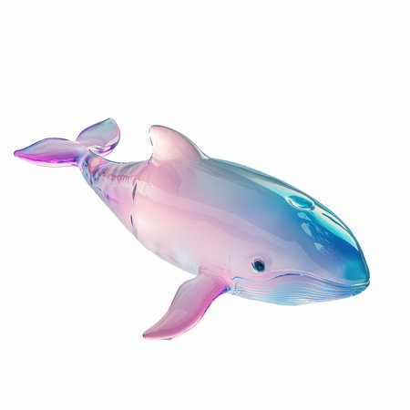 Illustration of a whale isolated on white background. 3d rendering.