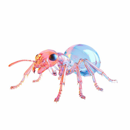3d render of ant isolated on white background with clipping path.の写真素材