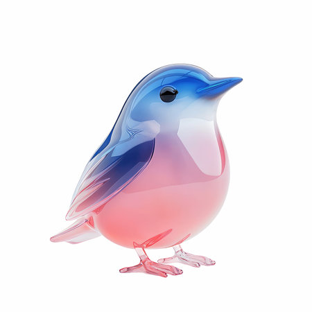 Blue bird isolated on a white background. 3d render.の写真素材