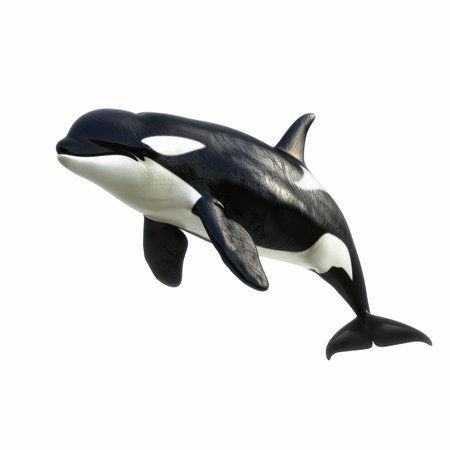 3D digital render of a cute killer whale isolated on white background