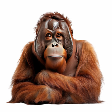 Orangutan isolated on a white background. 3d rendering.の写真素材