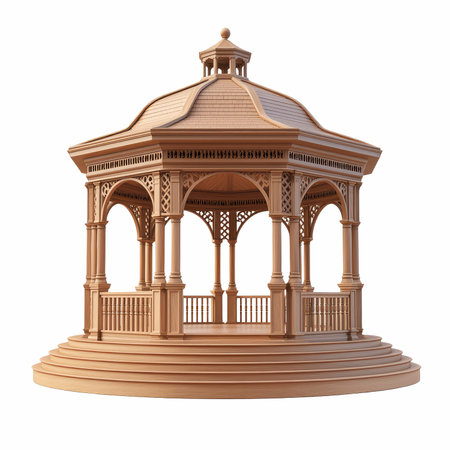 Gazebo isolated on white background. 3d rendering.の写真素材