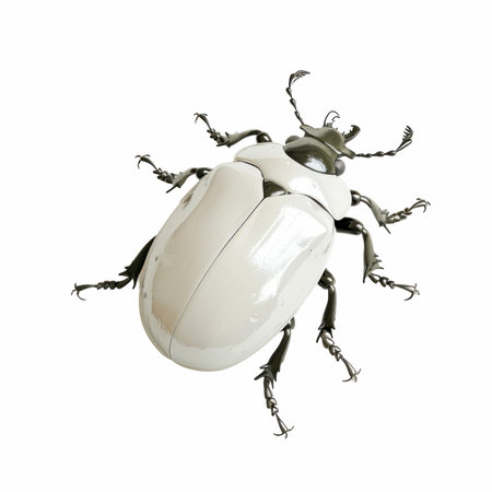 Beetle isolated on white background. 3D illustration, clipping pathの写真素材