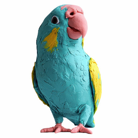 Colorful parrot isolated on white background. 3D illustration.の写真素材